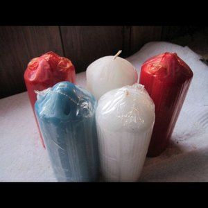Hollow Design Center Red White Blue Tiara Candles Patriotic Memorial National